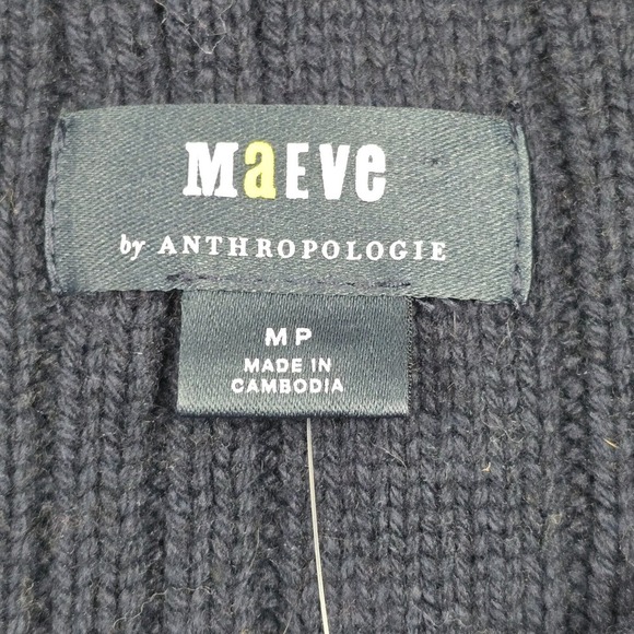 Maeve Sweater Womens Medium Petite Colorblock Cable Knit Oversized Anthropologie - Picture 5 of 11